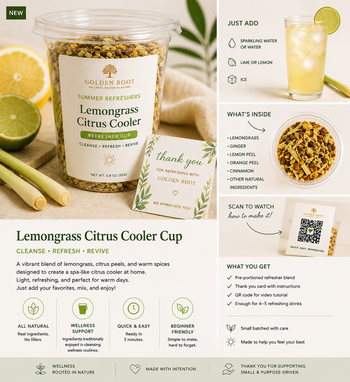 LEMONGRASS CITRUS COOLER CUP 🌿🍋