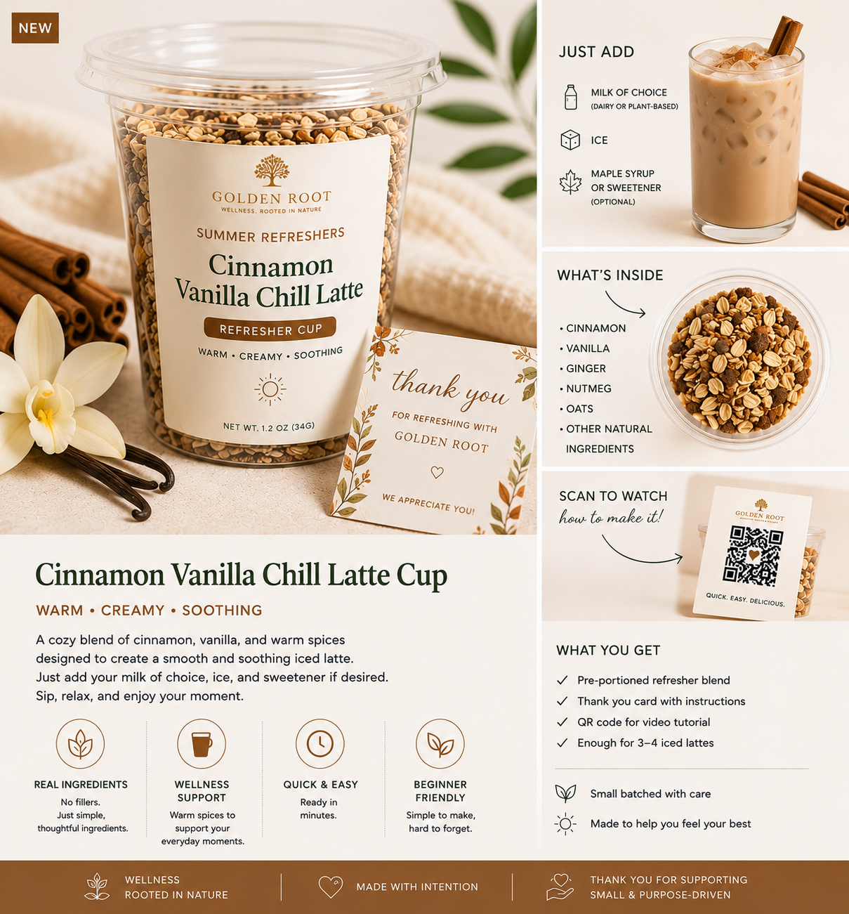 CINNAMON VANILLA CHILL LATTE CUP 🥛🤎