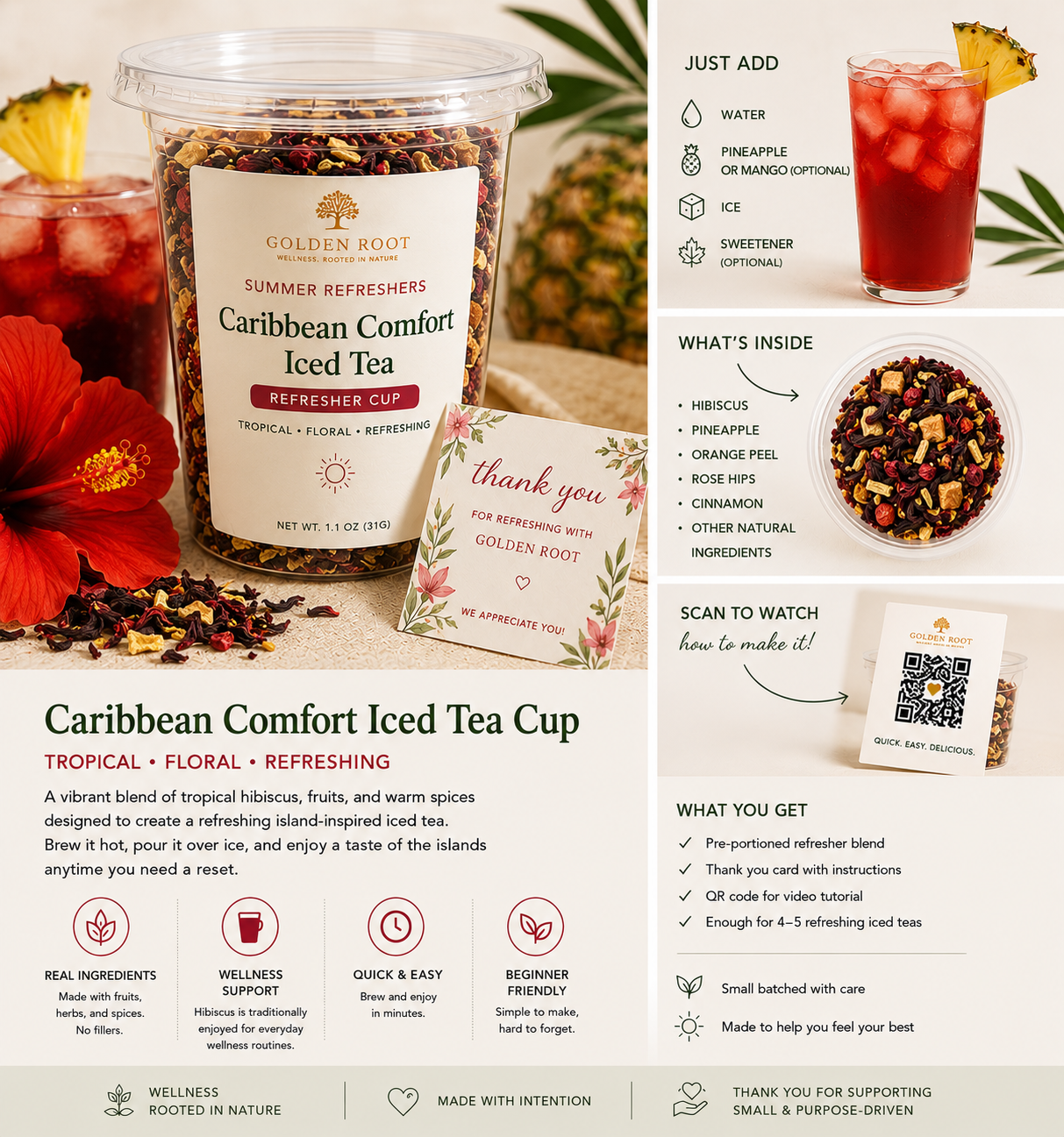 CARIBBEAN COMFORT ICED TEA CUP 🌴🧊
