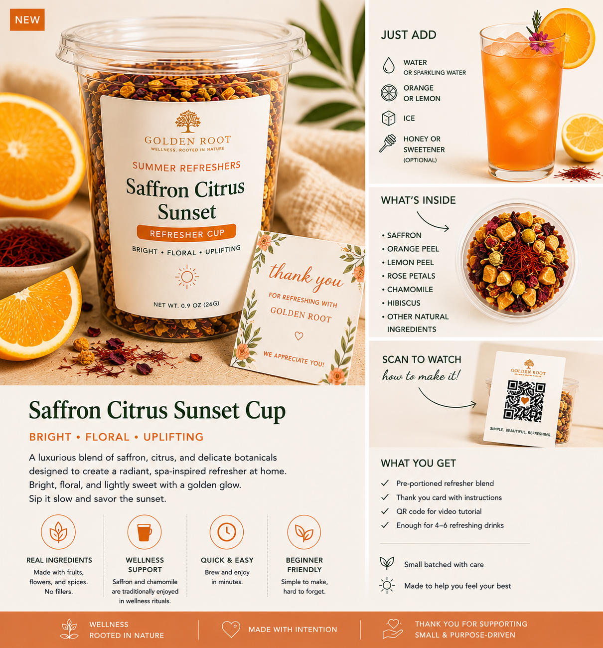SAFFRON CITRUS SUNSET CUP ✨🍊
