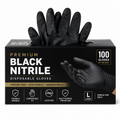 Premium Black Nitrile Disposable Gloves (100 Count)