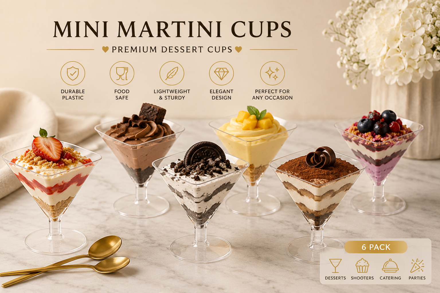 Premium Mini Martini Dessert Cups