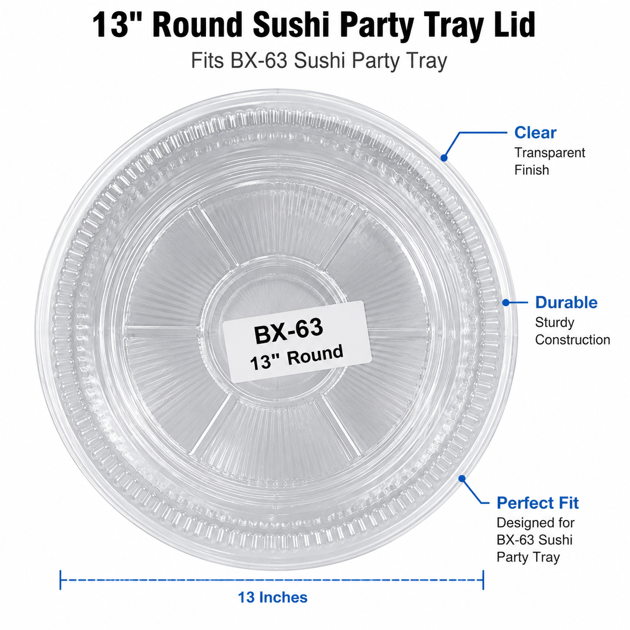 13" Round Party Tray Lid